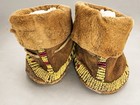 Antique Native American Children   s Moccasins 1880   s Beaded Sinew Sewn