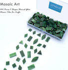 Forest Green Stained Glass Mosaic Tiles 240 Pieces 5 Shapes For Crafts And Diy