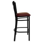 Flash Furniture Hercules Black Metal X Back Barstool W  Burgundy Vinyl Seat