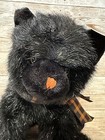 Russ Berrie Burnside Beanbag Black Cat Plush Halloween Sparkle Fur Nwt