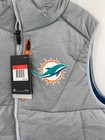 Miami Dolphins Grey Nike Full Zip Puffer Vest W pockets Brand New Sz-large