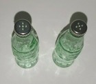 Tablecraft Coca Cola Coke Green Glass Soda Bottle Shape Salt Pepper Shakers Set