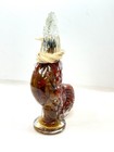 Vintage Sealed 13  Clear Glass Rooster Shaped Bottle Vinegar Infused Red Peppers