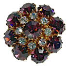 Rare David Grau Dag Signed Vintage Brooch Purple Ab Glass Rhinestones Gold 1 5   