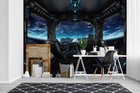 3d Spaceship Interior Earth Self-adhesive Removeable Wallpaper Wall Mural 28