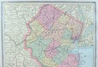 Vintage 1886 New Jersey Map 10 x13  Old Antique Original Morristown Belvedere Nj
