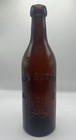 Antique 1890s Amber Robert Portner Blob Pint Beer Bottle Brewing Alexandria Va