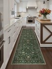  Green Washable Runner Rug 2x6 Floral Runner Rug  Non Slip Kitchen Runner 