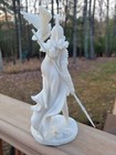 Athena Greek Goddess Figurine Wisdom War Owl Statue White Resin Veronese