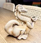 Vintage Ceramic Dragon Incense Candle Holder Figurine Fantasy Magic Whimsical