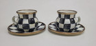 Mackenzie Childs Courtly Check Expresso Cup   Sauccer Set