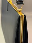 Vintage Margolin Frame Bag Navy Blue Gold Trim Snap Closure Purse Retro Handbag