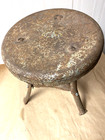 A Rusty Antique Vintage 3 Leg Metal Milking Stool