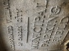 Vintage Large Cast Iron Sign Garden City Municipal Parking Double Sided