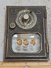 Antique Post Office Box Door Eagle Lock Co - Point   Dial Circa 1903 Bevel Glass