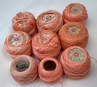 Vintage Peach Crochet Thread Lot J p Coats   Star Mercenized Cotton Tatting Craf