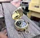 Antique Nautical Brass Compass Marine Pocket Device Vintage Calendar Sailor Gift