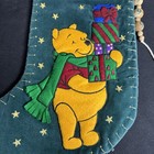 Vtg Euc 1999 Y2k Disney Store Winnie The Pooh Christmas Stocking Green Red