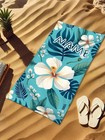 Tropical Floral Beach Towel     Personalized Name Print  Hibiscus Design