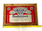 Vintage Budweiser Beer Bar Wood Framed Mirror  king Of Beers  1987 18  X 12  Usa
