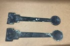 Hammered Copper Decorative Strap Hinges Pair Architectural 13  Vintage