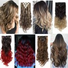 Real Long Thick 100  Natural Hair Extension Clip In As Human Full Head 8pieces