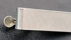 Vintage Tie Bar Clip Silver Tone Brushed Textured Basket Weave Classy Unique