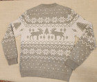 Tipsyelves Sweater Fair Isle Merry Moose Snowflake Ugly Christmas Sweater Mens L