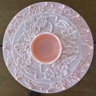 Vintage Mcm Pink Floral Plastic Sewing Kit Box Lazy Susan Carousel Caddy Retro