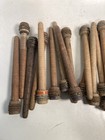 Wood Bobbins Quills Reclaimed Industrial 7 3 8 and 8  Wth Staples  Lot Of 30