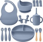 Silicone Baby Feeding Set 14 Pcs baby Led Weaning Supplies  Baby Spoons Sucti   