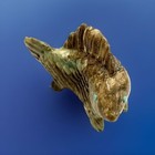 Vintage Unique Hand Carved Native American  Navajo Jade Fish With Turquoise Eyes