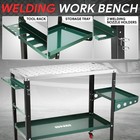 1200 Lbs Zinc Plated Carbon Steel Portable Workbench Welding Table W  4 Casters