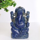 4  Statue God Ganesha Ganesh Figurine Natural Lapis Lazuli Stone Handmade 373g