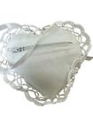 New Heart Shape White Lace Tooth Fairy Pillow With Zip Pocket W ribbon To Hang