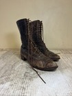 Antique Victorian Edwardian Leather Button Boots Women   s Scalloped High Top