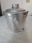 Vintage Hammered Aluminum Ice Bucket Made In Italy 