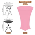 12pcs Round Cocktail Tablecloth 32  X 43   Highboy Spandex Table Cover  Pink
