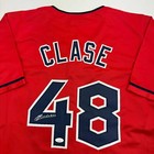 Autographed signed Emmanuel Clase Cleveland Red Baseball Jersey Jsa Coa