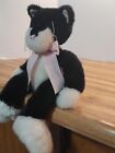 Vtg Rare First   Main    kaz  Black white Tuxedo Cat Plush Stuffed Animal 14    3375