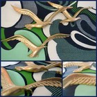 Vtg 1970s Mid Century Modern Homco Seagulls Birds Plastic Gold Wall Art Retro