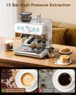 Commercial Espresso Machine 15 Bar  Semi-automatic Coffee Maker W  Bean Grinder