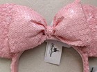 Disney Parks Millennial Pink Sequin Bow Ears Headband New Tags