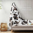  Cow Print Throw Blanket Non Shedding Milkyplush Twin  60  X 80   Black Brown