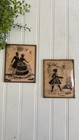 Vintage Silhouette Art Prints     Romantic Couple  Victorian Lady  Framed Set