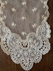 Antique Tambour Embroidered Net Lace Scarf Sash 62    Long Floral Bride 1910s