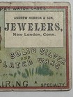 Victorian Jewelers Trade Card Boss Pocket Watch Cases A Hobron New London Ct B45
