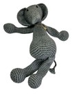 Crochet Elephant Soft Plush Hand Made Plush Gray Animal Floppy 15    Knit Baby