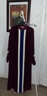 Vintage Vanity Fair Robe Housecoat  Med  Cream Burgendy Velour Zip Long Sleeve