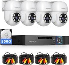  b31 wired 4ch 5mp Dvr Security Camera System 4 Pan Tilt Cam 360 View 500gb Hdd